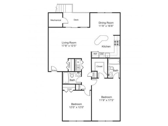 Taymil Fairhaven Residential Gardens 2 Bedroom 2 Bathroom Floor Plan